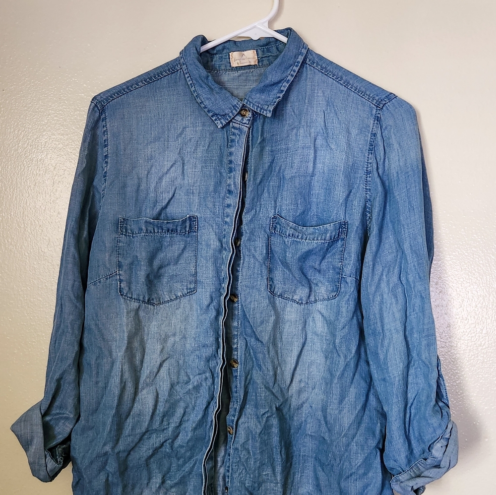 Light Weight Blue Jean Button Up
